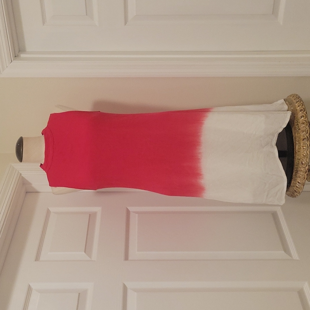 Altar'd State red and white midi dress size Small